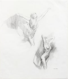 Late 20th Century Drawing of Nude Female Figures Dancing in Graphite on Paper