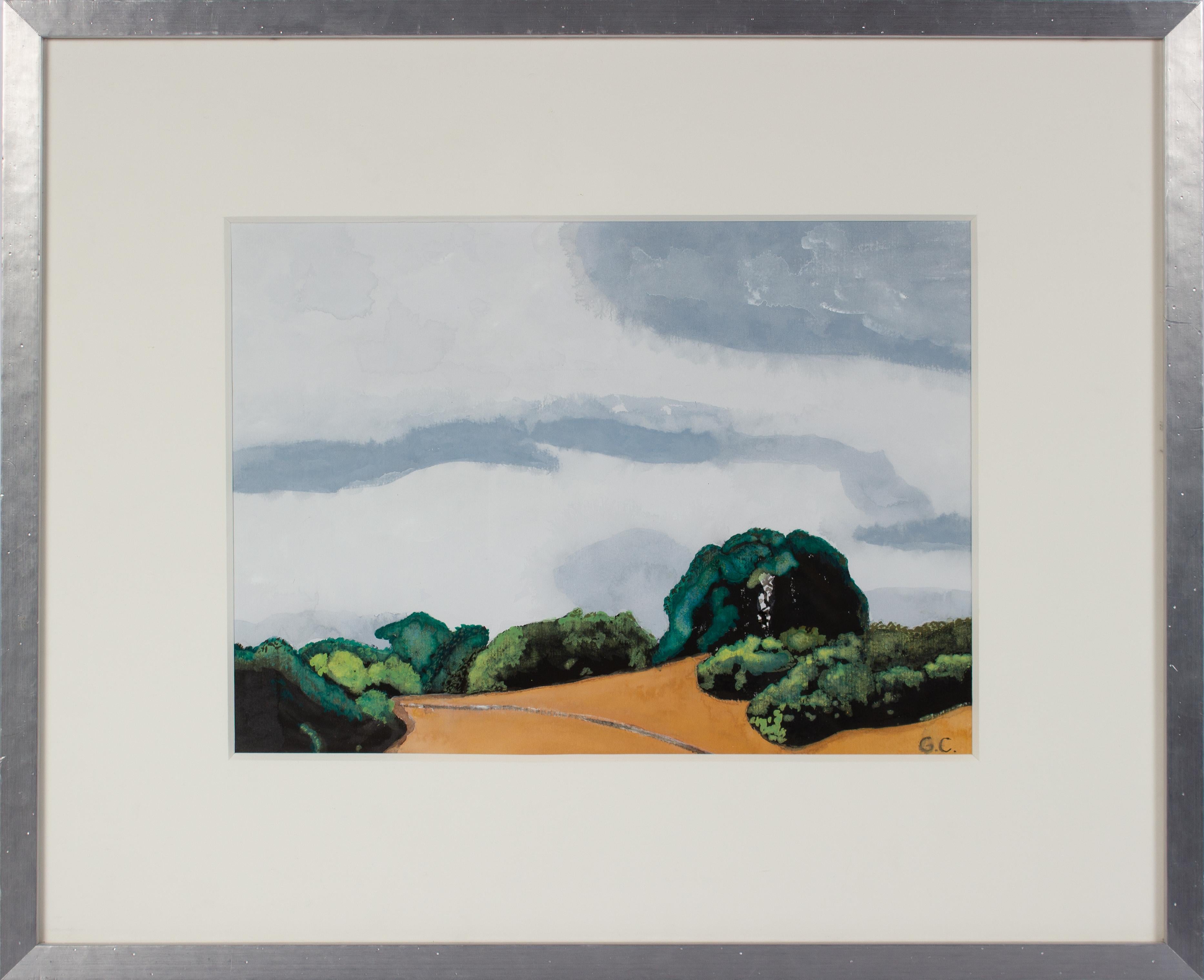 Gaétan Caron Landscape Art - "On the Way to Fig Meadow" Mendocino Landscape in Watercolor & Ink, Spring 2016