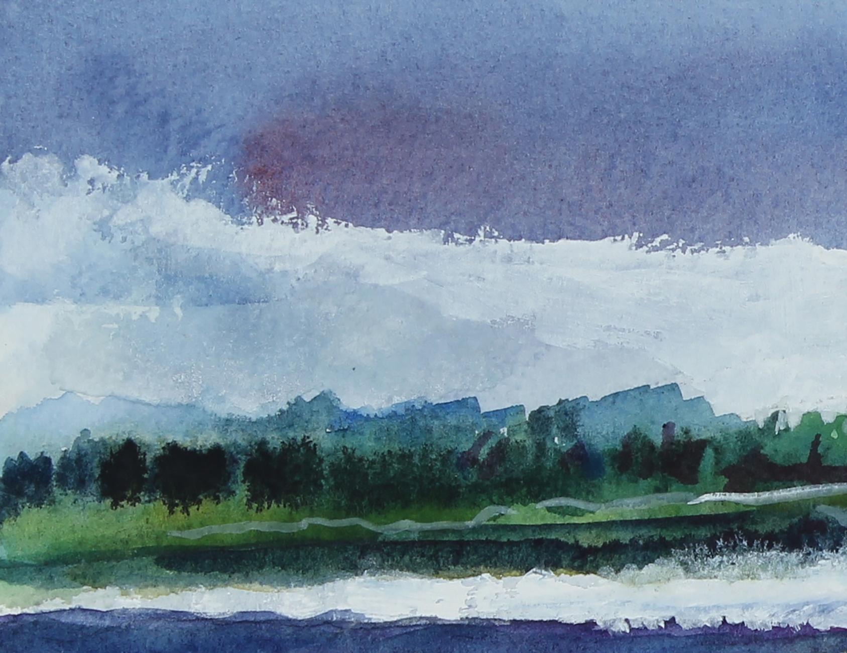 Colorful 20th Century Northern California Seascape in Watercolor on Paper  - Art by Alysanne McGaffey