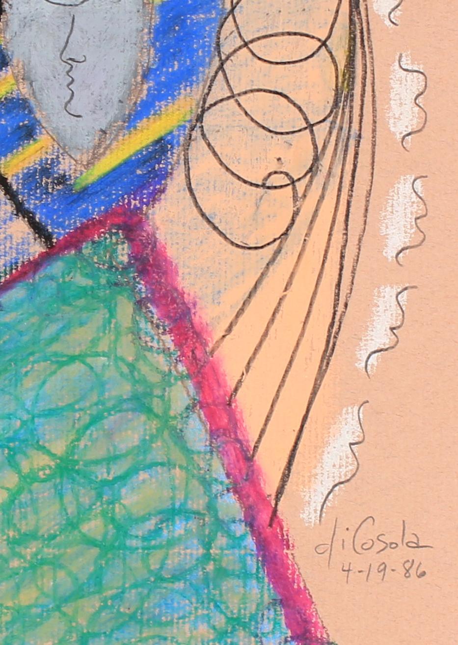 Bright Surreal Path & Archway 1986 Oil Pastel and Graphite - Art by Michael di Cosola