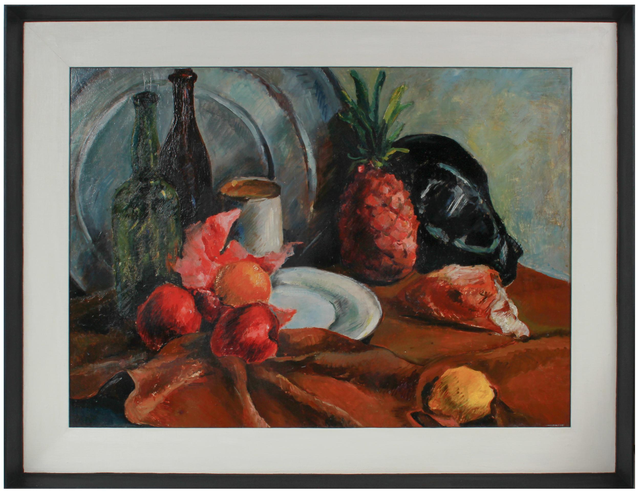Barbara Rogers Houseworth Still-Life Painting - Modernist Fruit Still Life 1943-46 Oil