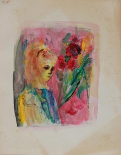 Colorful Portrait & Still Life 1940-60s Gouache