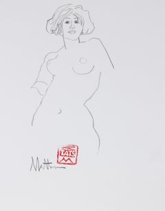 Bold Female Nude Drawing 1991 Graphite