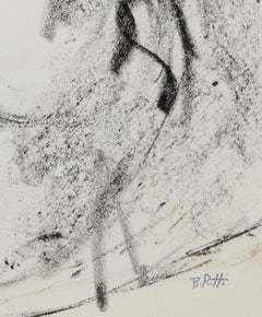 Loose Portrait Abstraction 1940-60s Charcoal