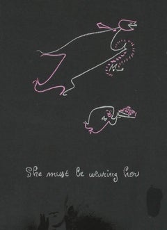 "She must be wearing her" 1950's-60's Mixed Media Collage