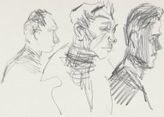 Three Modernist Faces 1940-50s Graphite