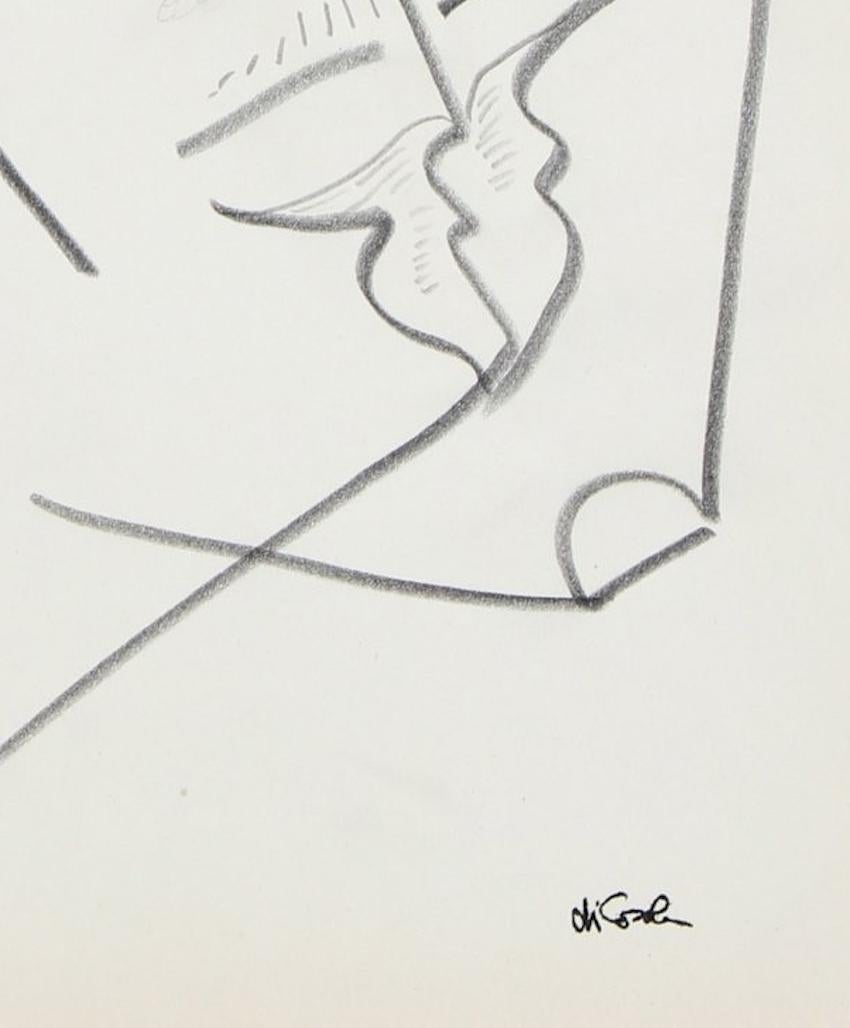 Amorphous Face 20th Century Graphite on Paper - Art by Michael di Cosola
