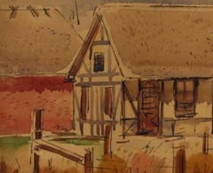 "Solvang House" 1930-60s, Ink & Watercolor on Paper