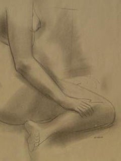 Seated Female Nude 1930-60s Graphite Sketch