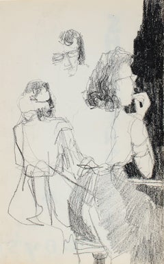 Petite Female Figurative Study Charcoal 1950-60s
