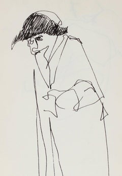 Minimal Figure with a Hat in Ink 1959