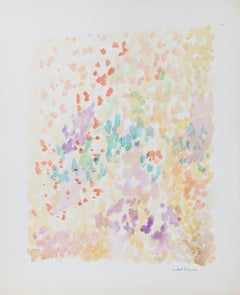 Abstraktes Aquarell, Pastell, Pointillismus, 1963