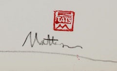 Dessin de nu assis minimaliste du 20ème siècle au fusain