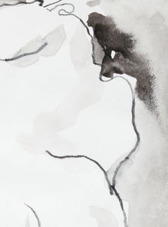 Abstracted Nude Figure Study 1995 Ink Wash and Colored Pencil