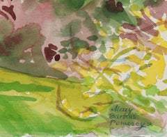 "Mt. Shastina (left) and Mt. Shasta (right)" April 30, 1999 Watercolor Landscape