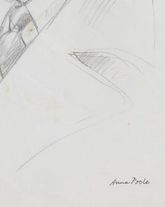 Portrait Study of Man in Hat Late 20th Century Graphite