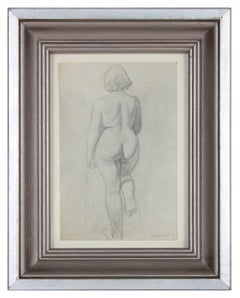 Meditation on a Female Nude from Behind 1920-30s Graphite