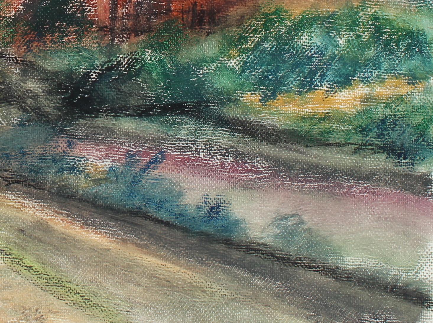 Expressionist Landscape Mid-Late 20th Century Pastel - Art by Seymour Tubis