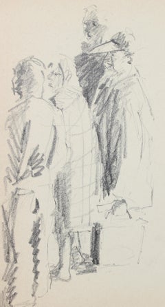Modernist Sketched Figures 20th Century Graphite