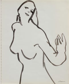 Loose Modernist Figure Late 1970s Ink