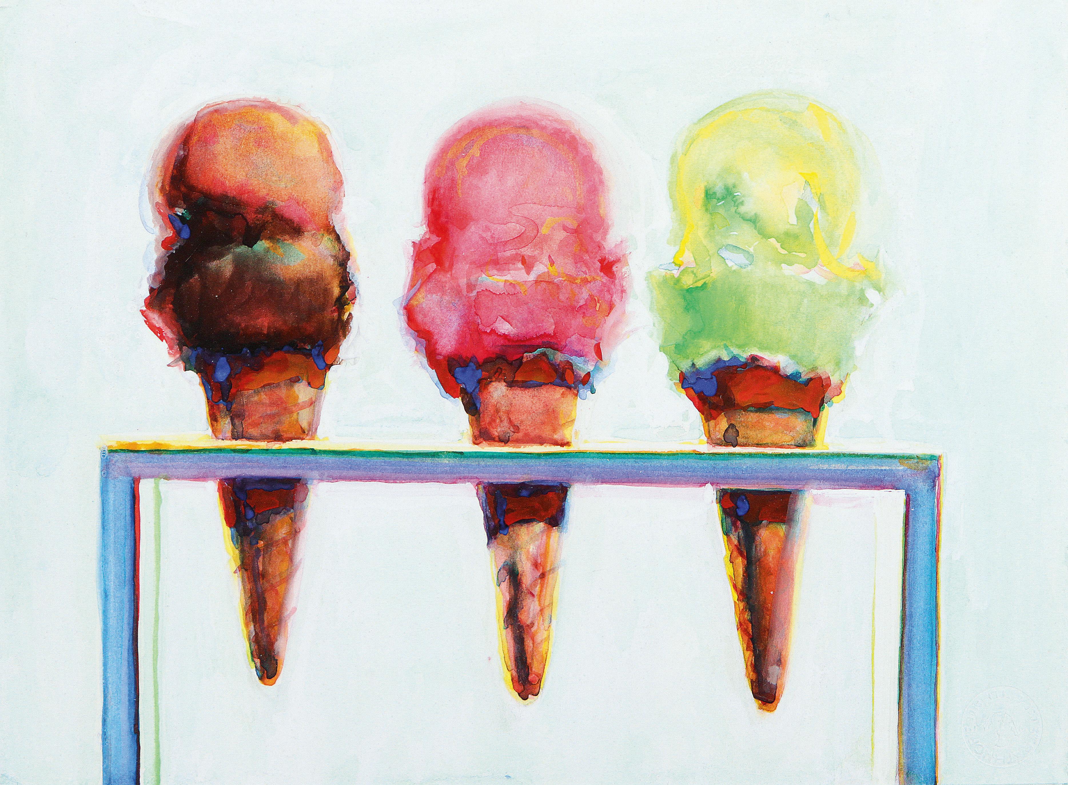 Wayne Thiebaud Still-Life - Three Flavors