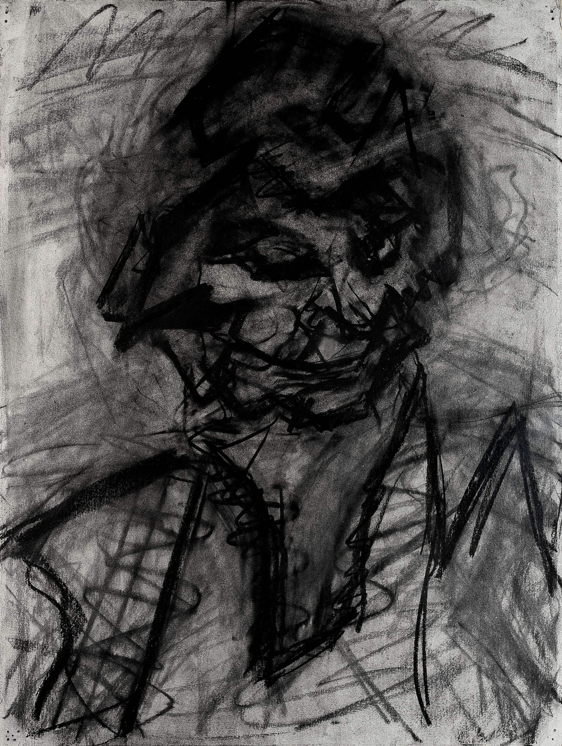 Head of JYM III - 20th Century, Chalk and charcoal on paper by Frank Auerbach