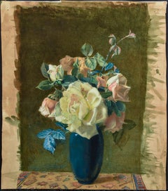 Unknown, "Floral" Watercolor 15 x 11  American 19th century