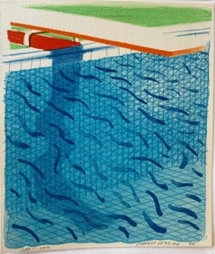 Pool aus Papier und blauer Tinte für Buch