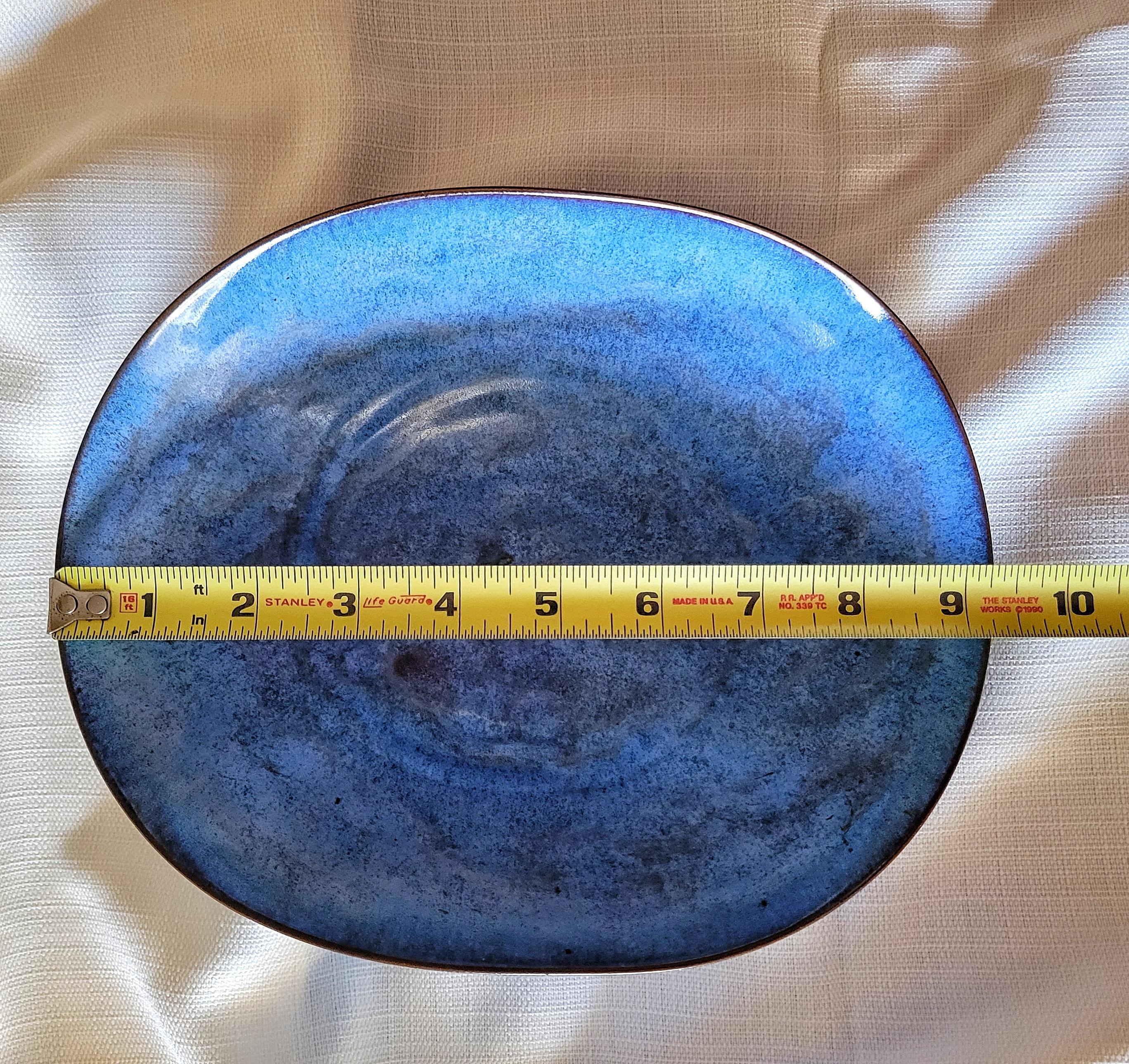 Bol ovale bleu Robin's-Egg, milieu du siècle par Gertrud and Otto Natzler en vente 2