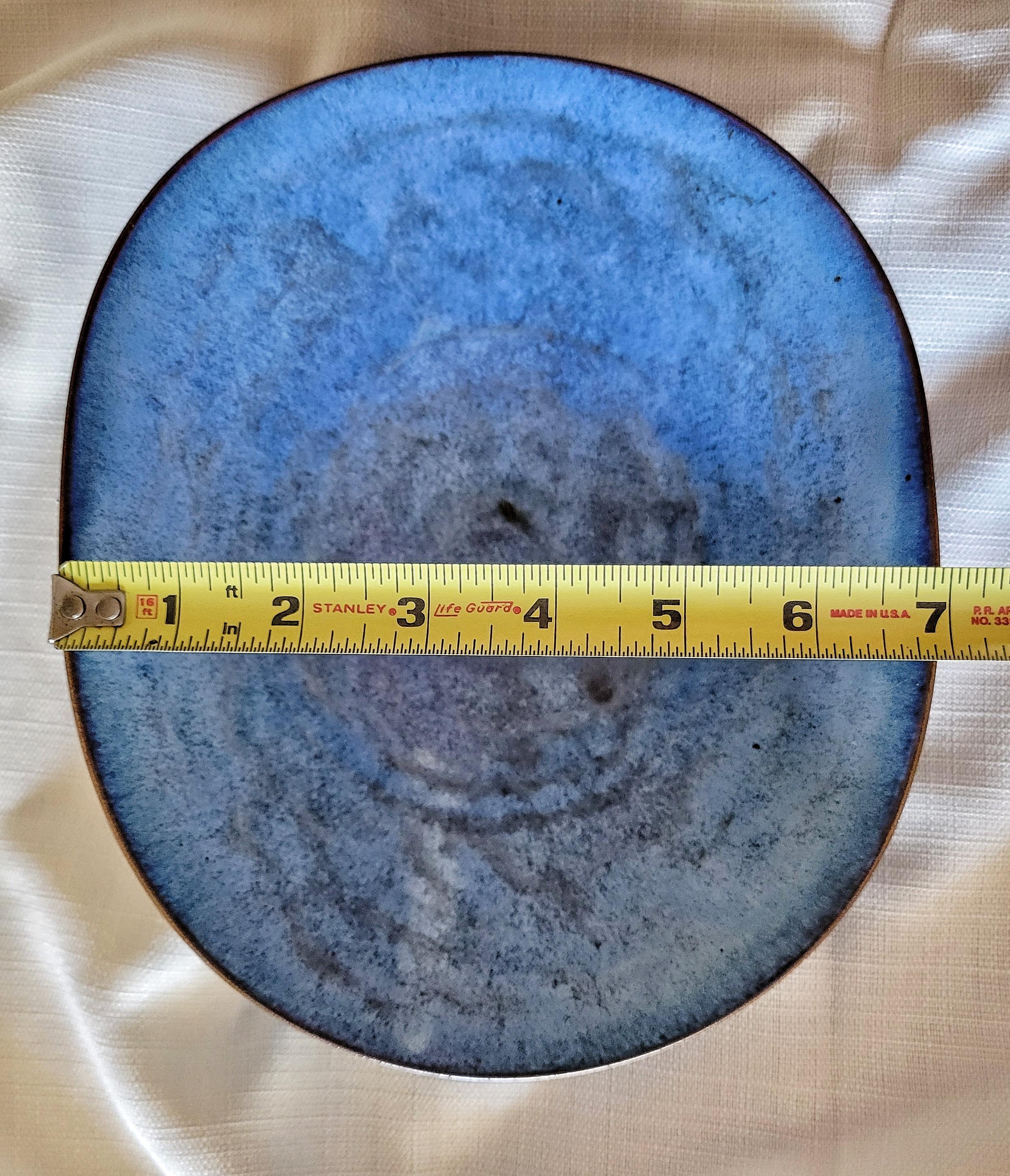 Bol ovale bleu Robin's-Egg, milieu du siècle par Gertrud and Otto Natzler en vente 3