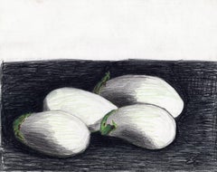 White Eggplant on Black Table