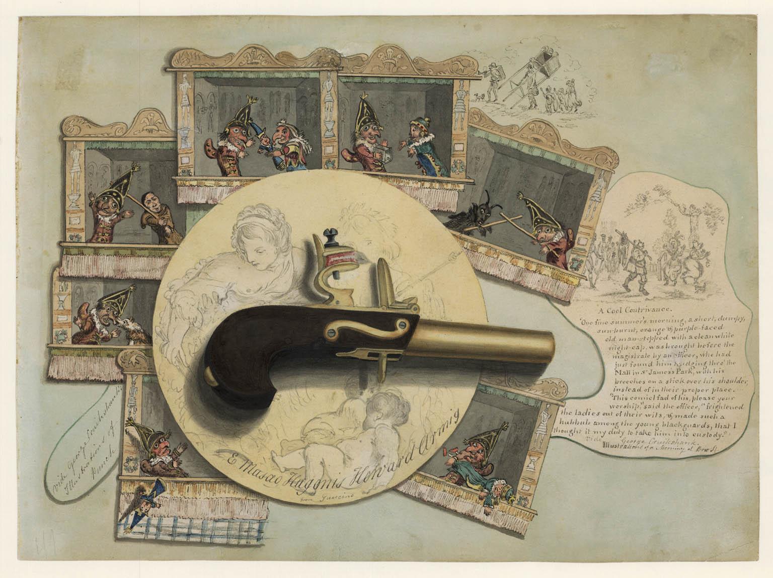 George Cruikshank Figurative Art – Trompe l'oeil [Punch und Judy].