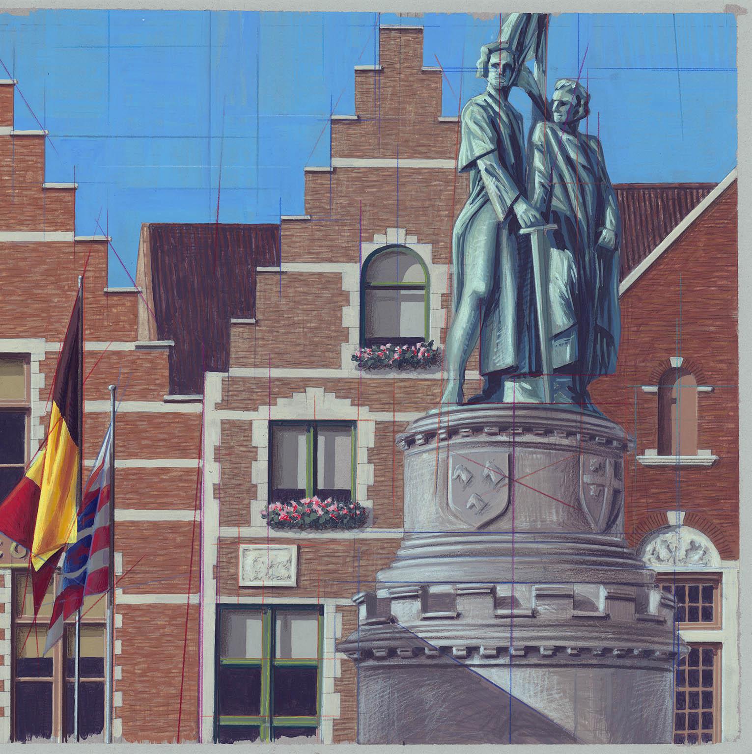 872 Serie BRU: Desfile empinado/escalonado. [Brujas, Bélgica]. en venta 1