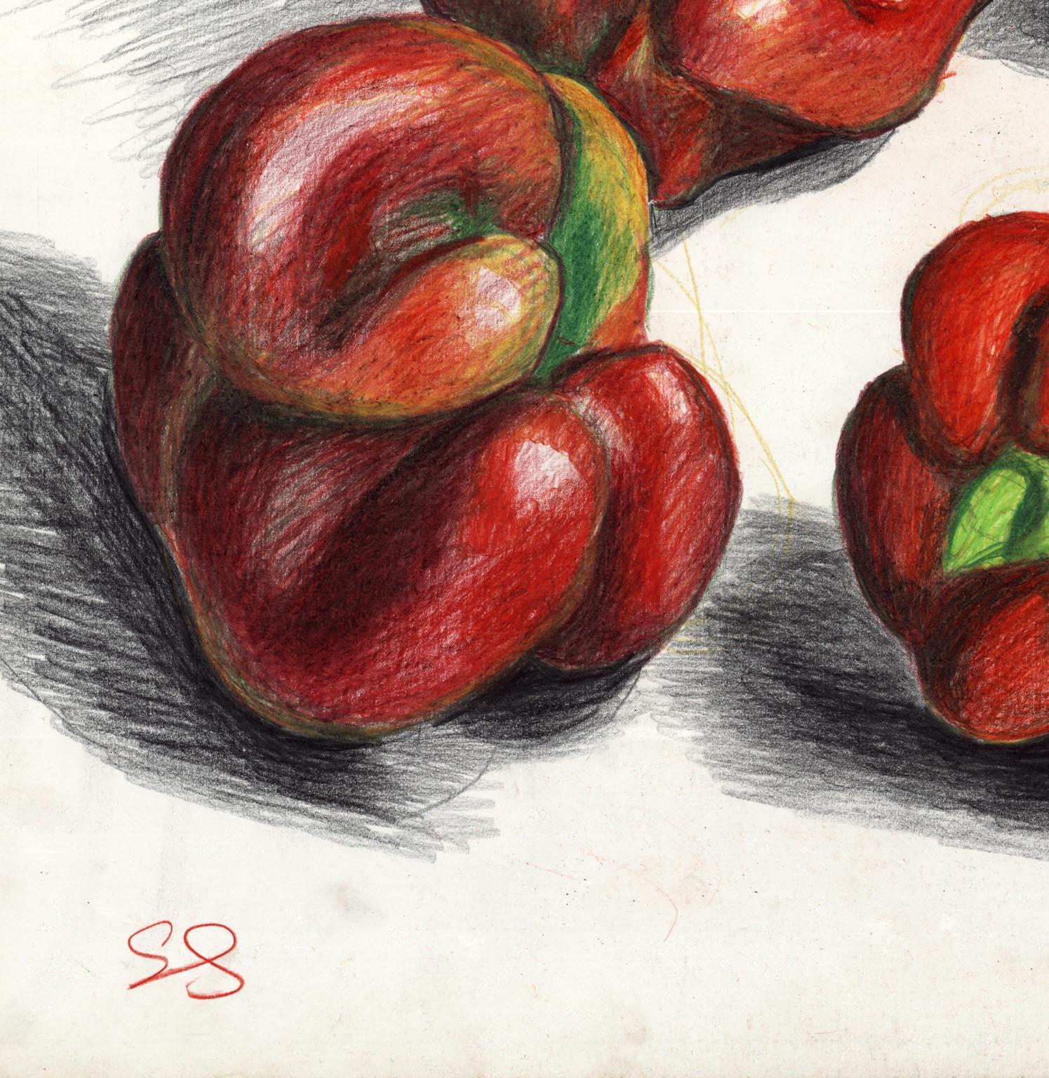 Red Peppers - Art by Emilio Sanchez