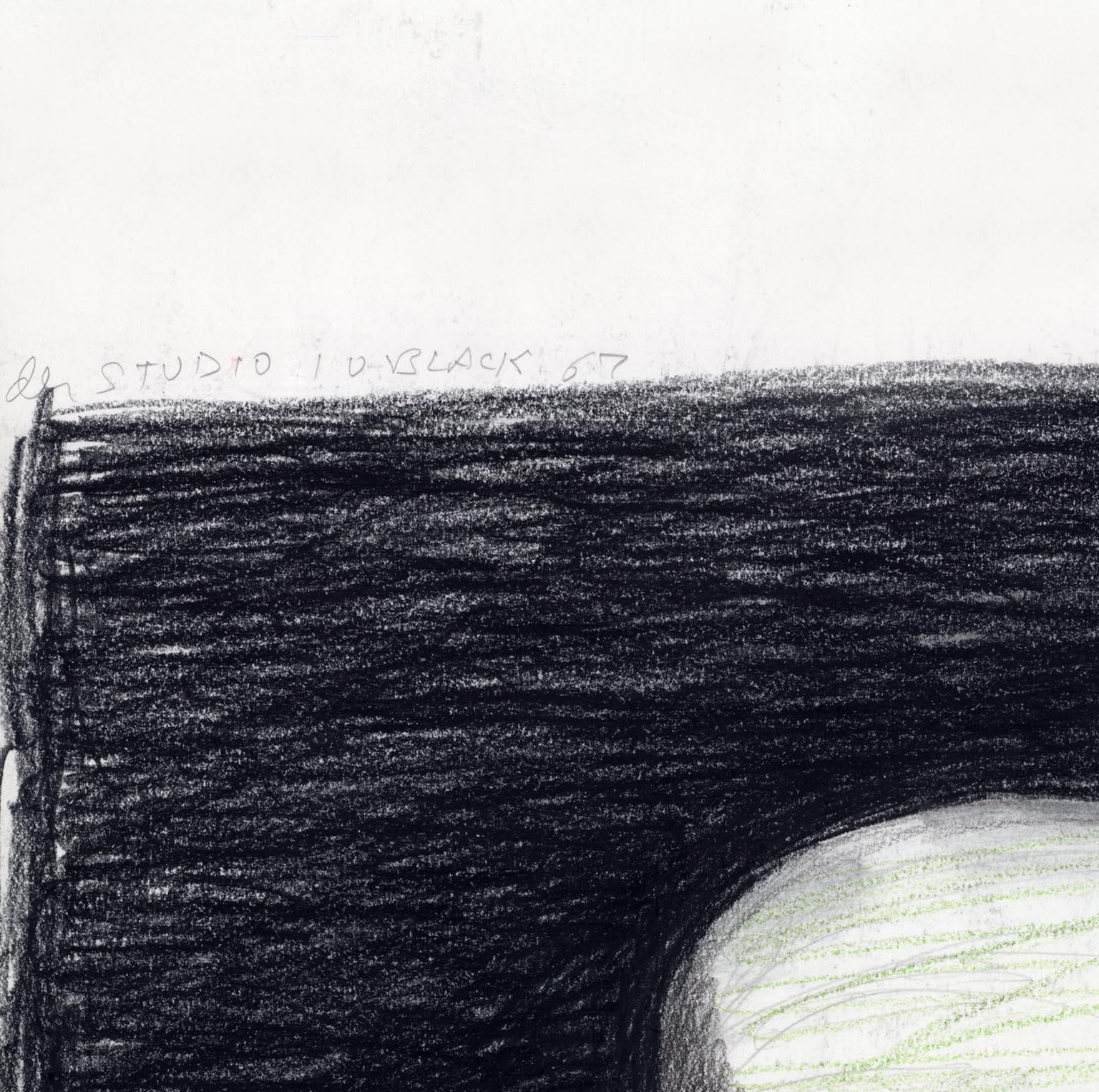 Berenjena blanca sobre mesa negra - Still-Life Gris de Emilio Sanchez