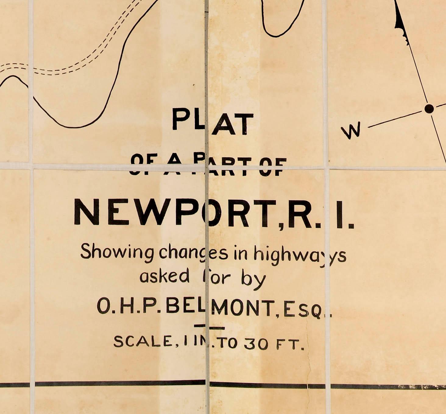 Plan eines Teils von Newport, R. I., mit Veränderungen... O. H. P., Belmont, Esq.  (Naturalismus), Art, von Unknown