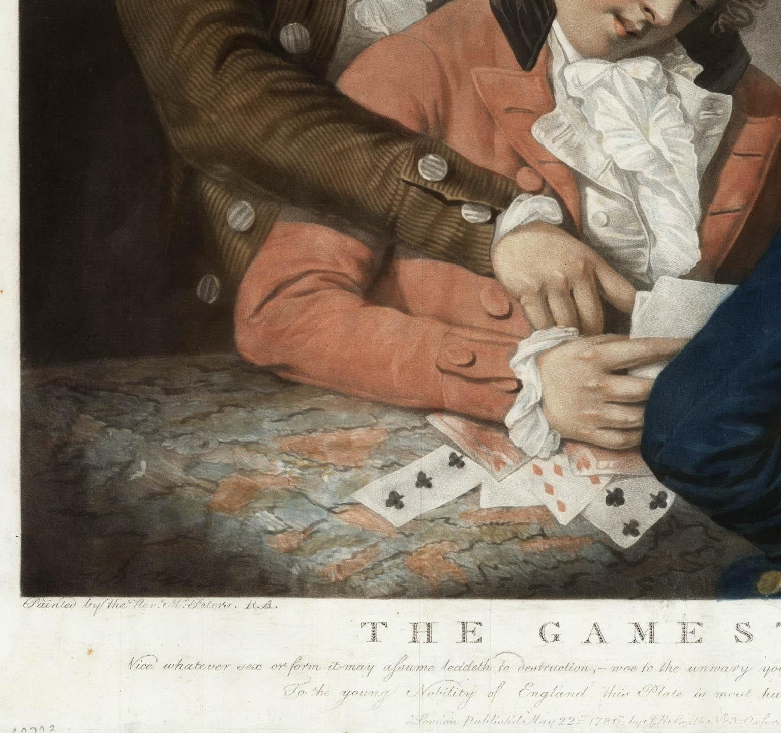 LES JOUEURS et LE DONNEUR DE FORTEUNE.

Une merveilleuse paire de gravures mezzotintes imprimées en couleur d'après des peintures du Rév. Matthew William Peters, R.A.   Matthew William Peters (1742 - 20 mars 1814) était un portraitiste et peintre de