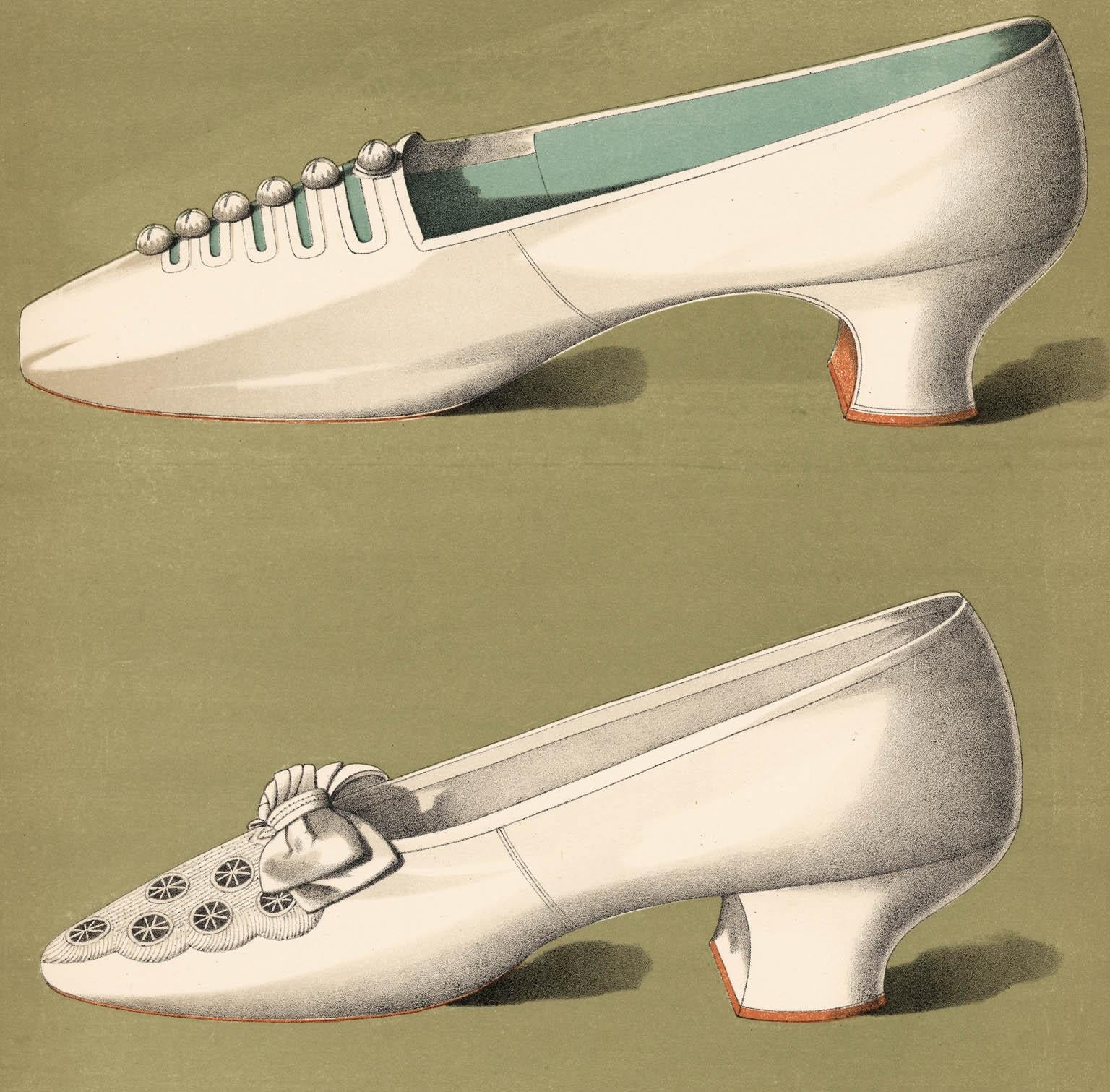 Damenkleid Schuhe.  Tafel X. (Naturalismus), Print, von T. Watson Greig