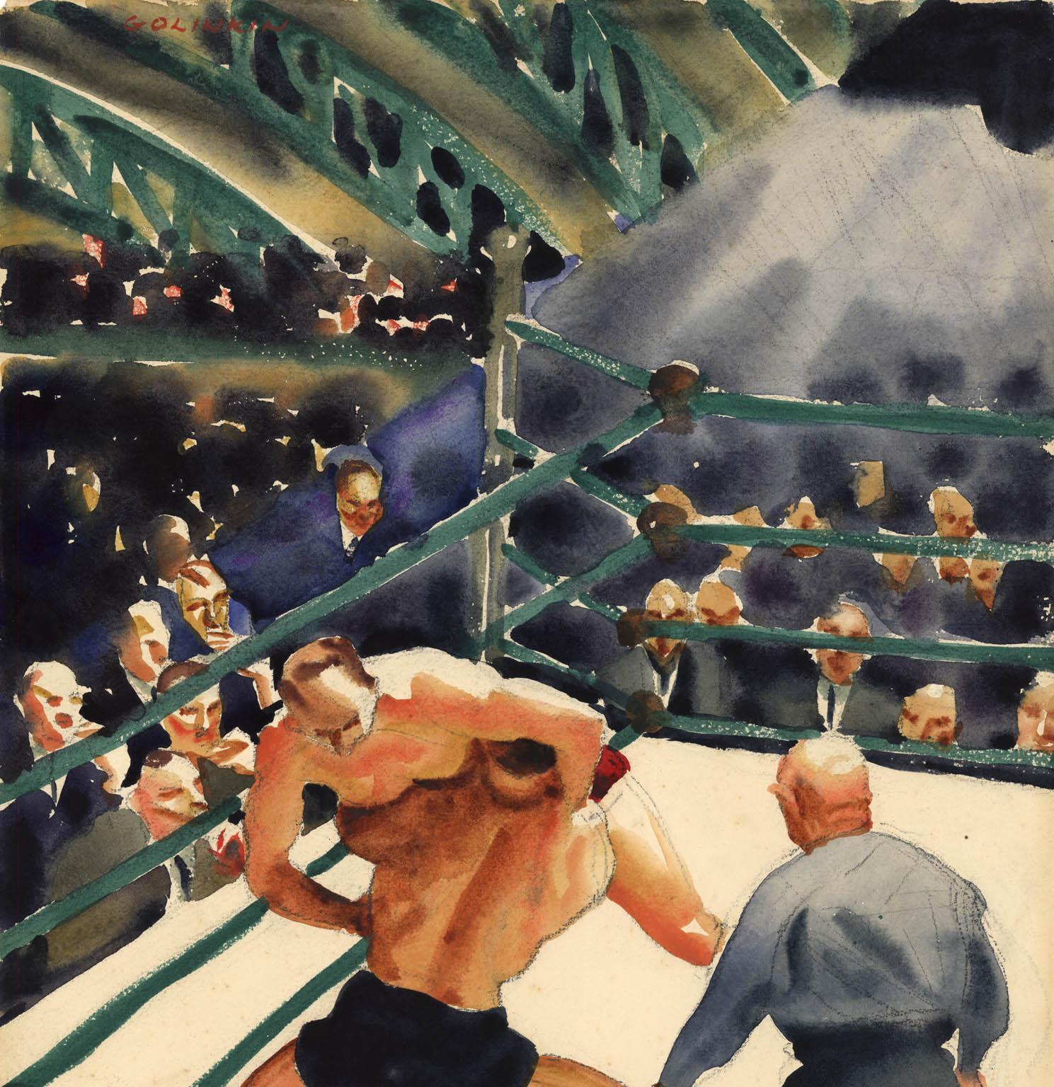 Lucha [sin título]. - Figurative Art Negro de Joseph Webster Golinkin