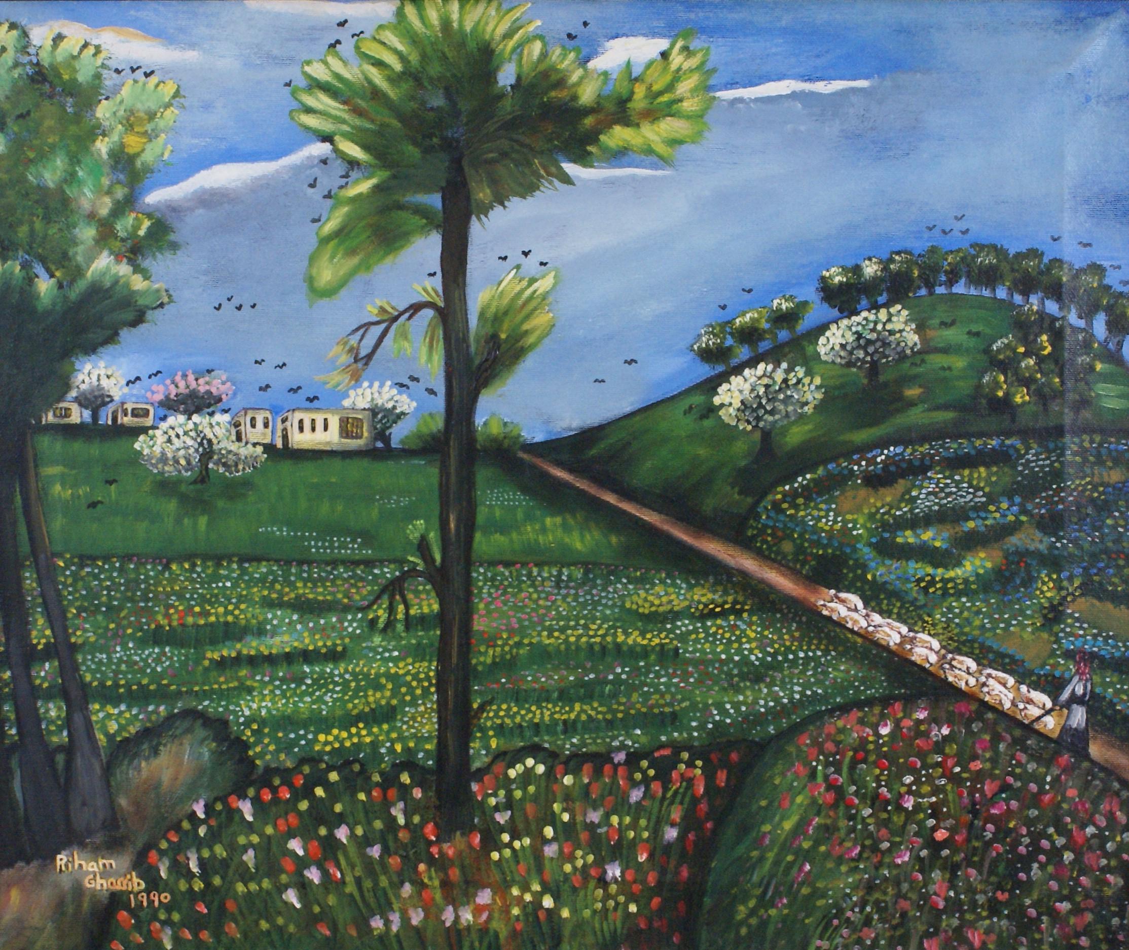 Spring in Baqa'a - Painting by Riham Ghassib