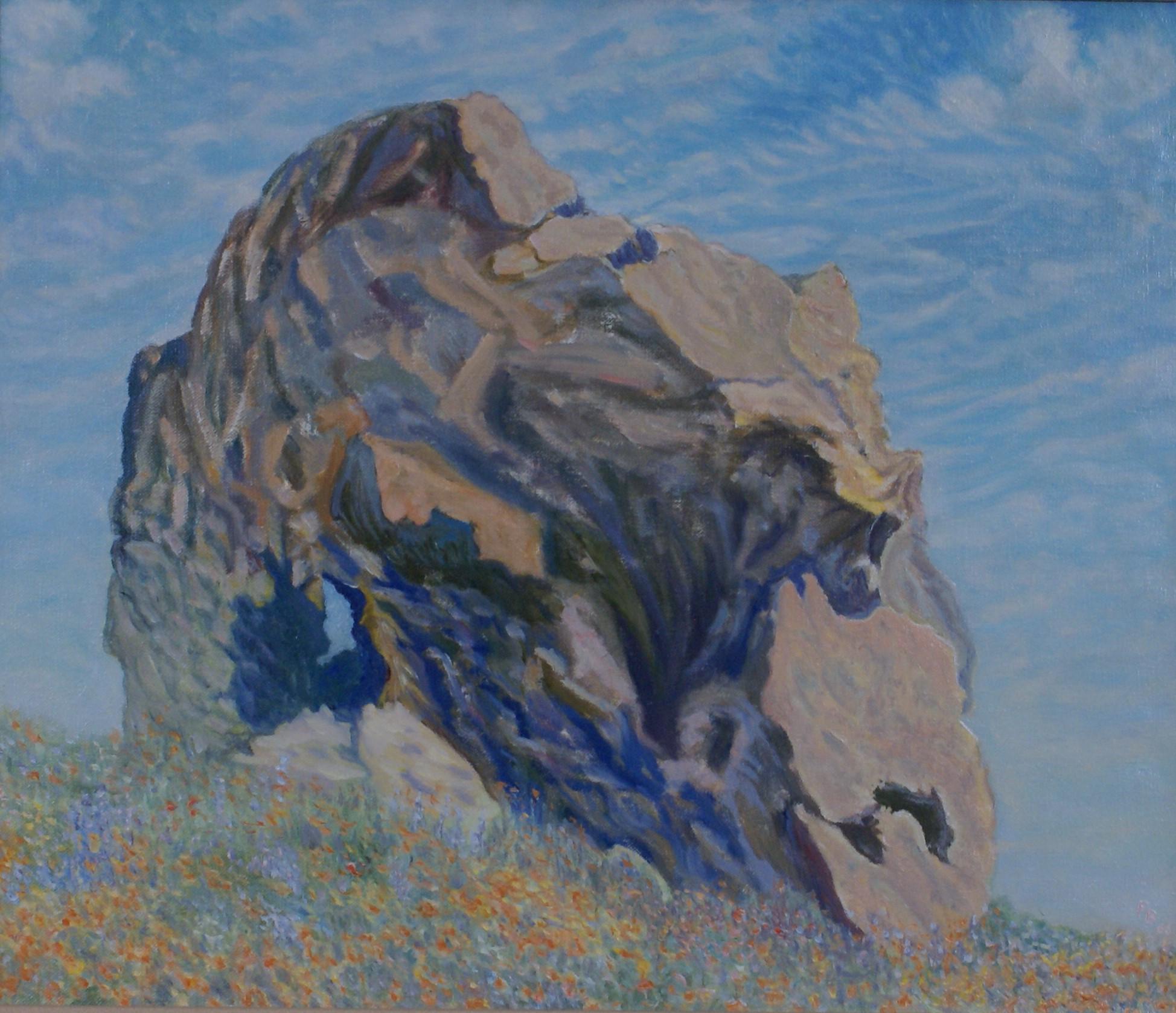 Portrait of a Rock - Painting by Freeman Baldridge