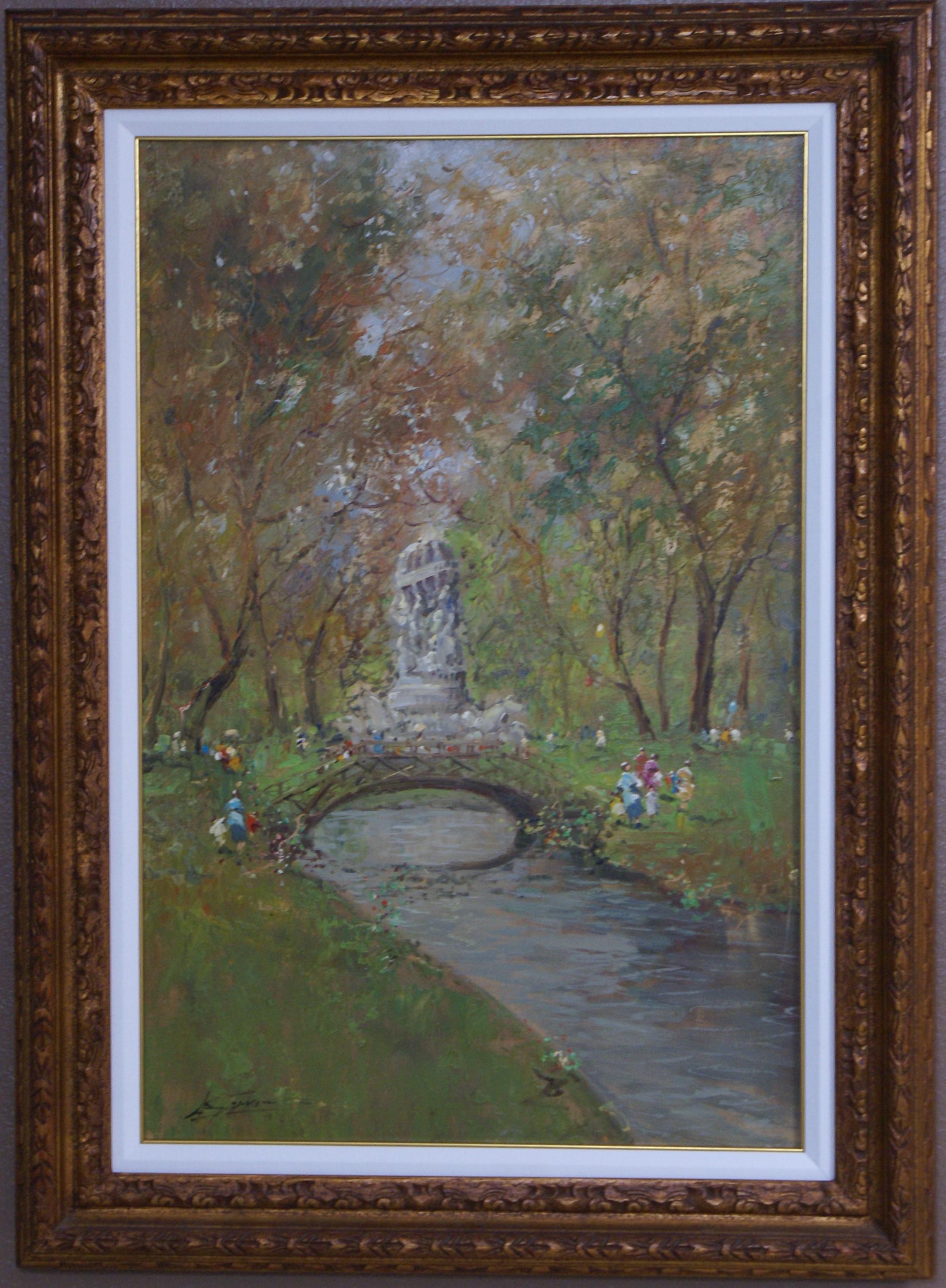 Figurative Painting de Antonio Gravina - Parco (Parque)