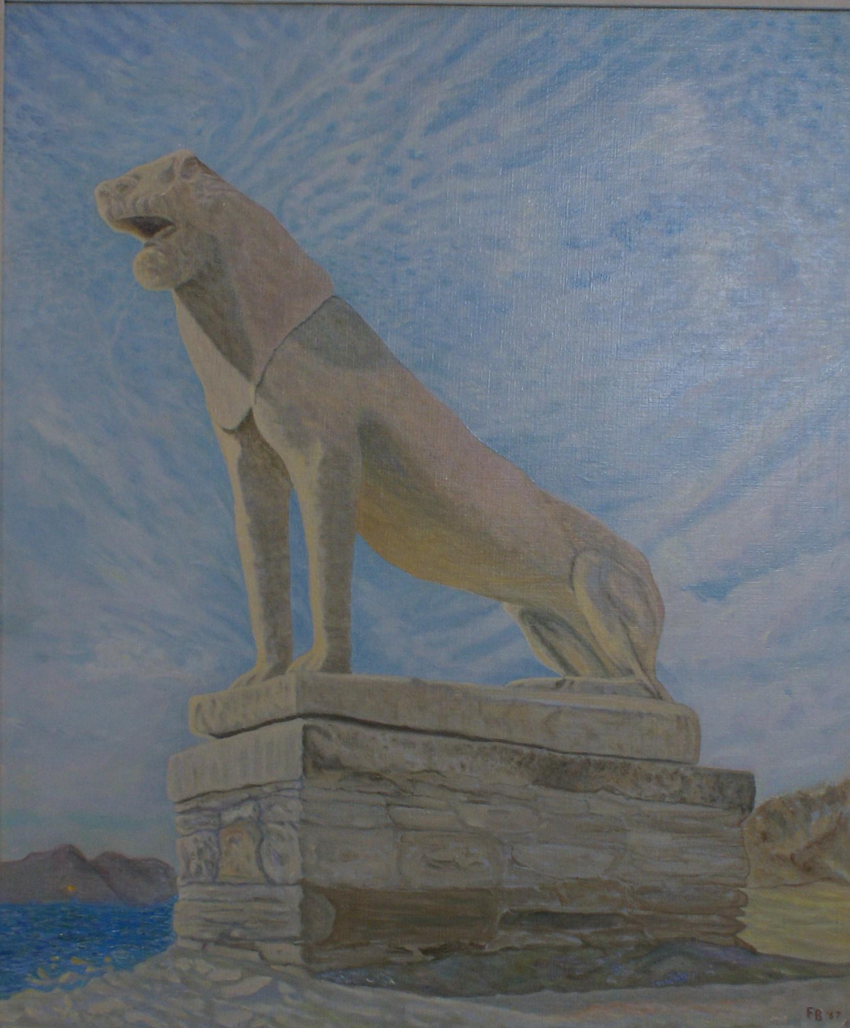 Le lion de Delos - Painting de Freeman Baldridge