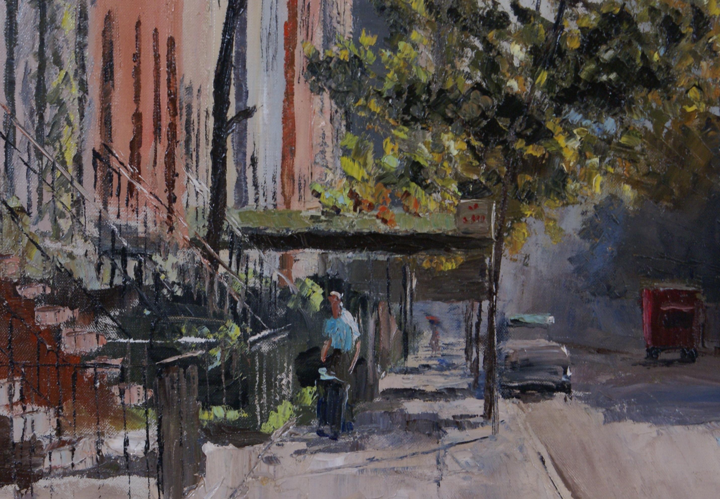 Street in Brooklyn - Painting by Peter Hayward