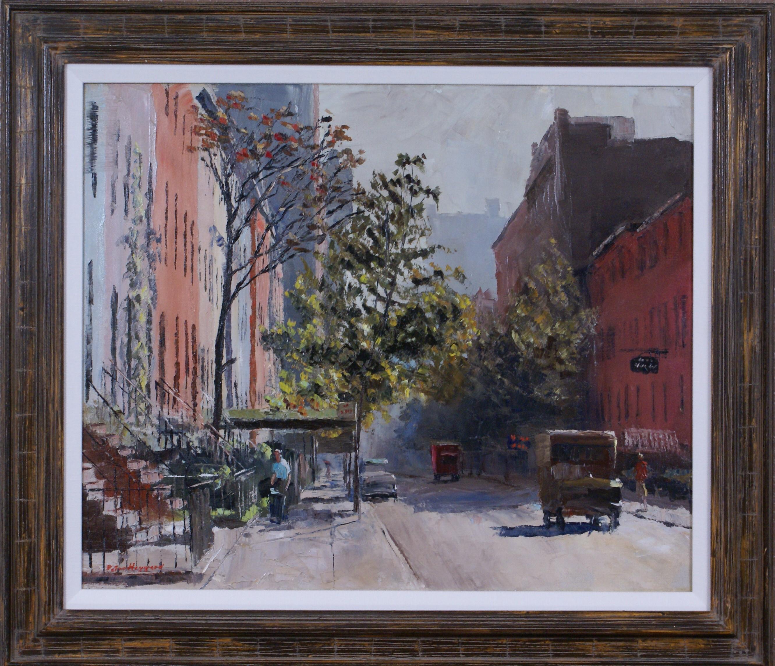 Peter Hayward Figurative Painting - Street in Brooklyn