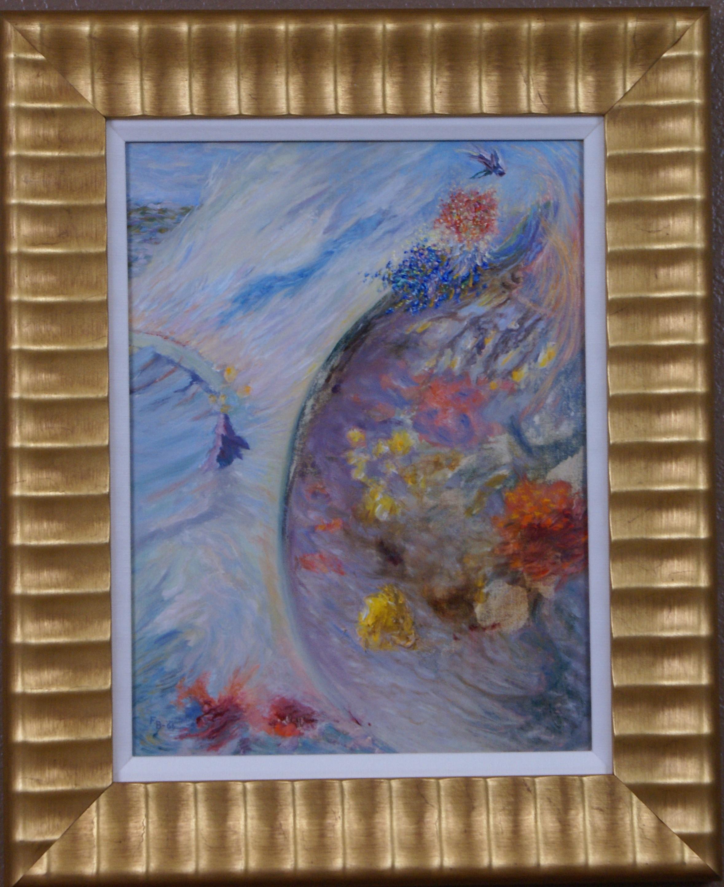 Freeman Baldridge Landscape Painting - {Sea and Flowers}