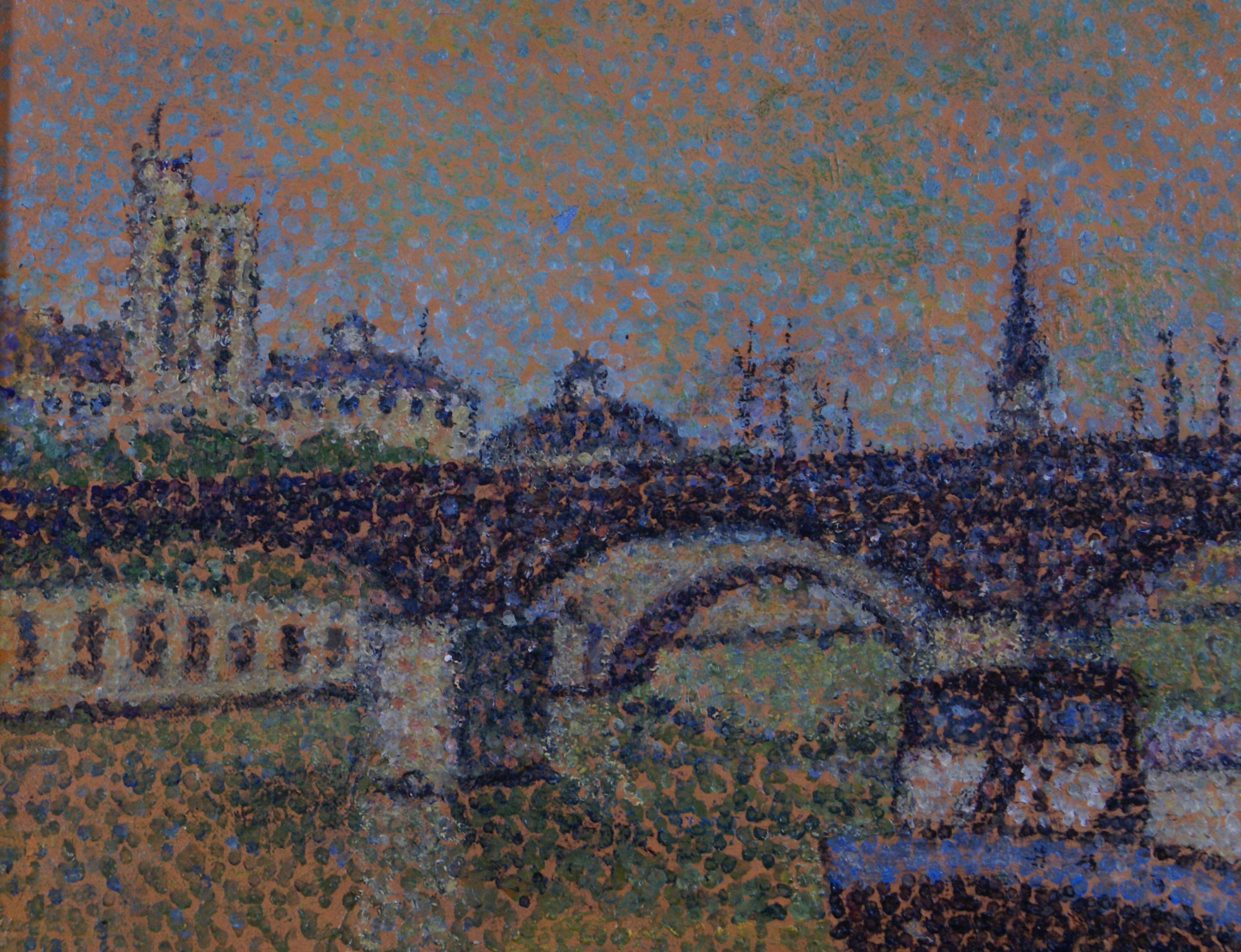 In Paris - Pointillist Painting by Emile Crepin