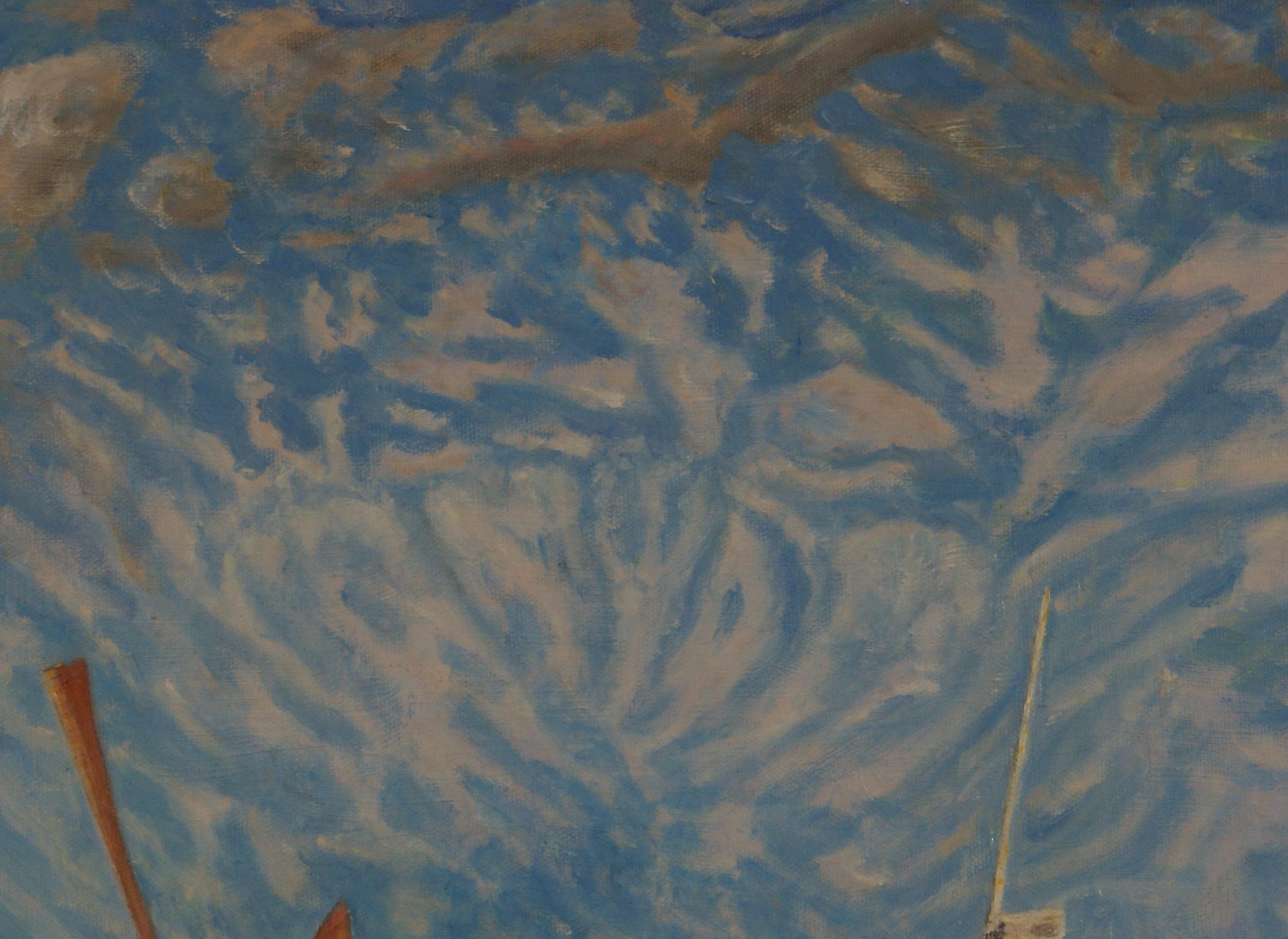 Cizalladura del viento - Landscape Painting Gris de Freeman Baldridge