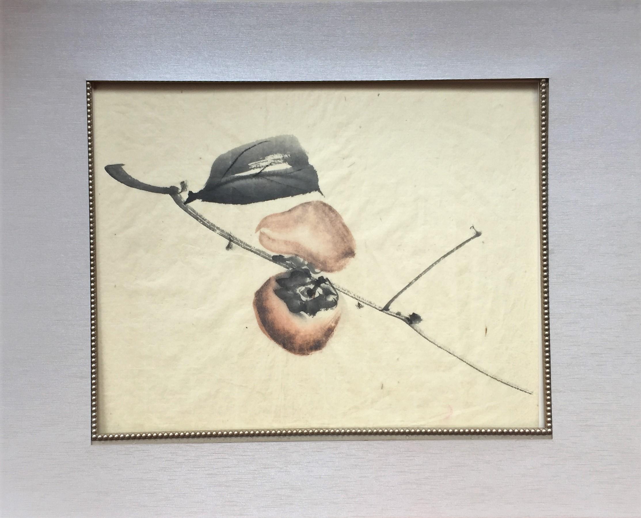 Unknown Landscape Art - Two Persimmons on a Branch