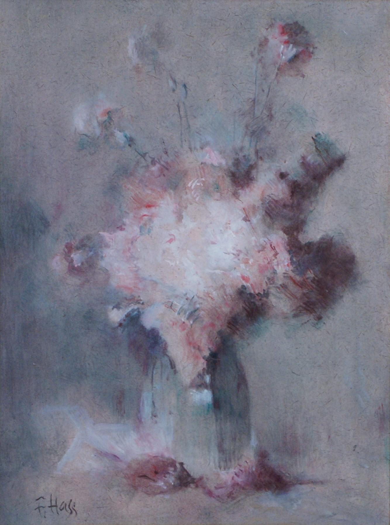 Flowers in Vase{Blumen in Vase} - Painting de Fritz Hass